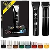 The Beard Club Beard Trimmer for Men - Electric Cordless Rechargeable Beard & Hair Trimmer - High Power 7000 RPM - 8 Color Guides 45 Unique Trim Lengths - Travel Lock