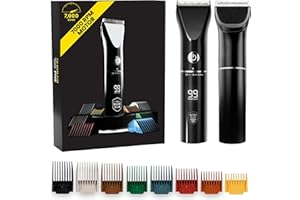 The Beard Club Beard Trimmer for Men - Electric Cordless Rechargeable Beard & Hair Trimmer - High Power 7000 RPM - 8 Color Guides 45 Unique Trim Lengths - Travel Lock