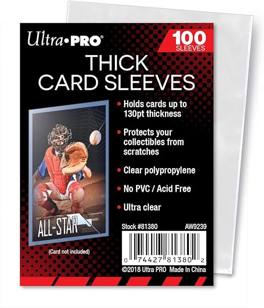 Ultra Pro Clear Thick Card Sleeves Holds Cards up to 130Point 100