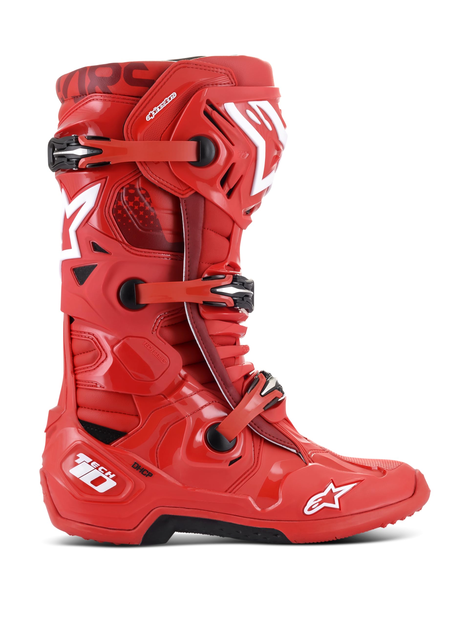 Botas Alpinestars Tech 10, Botas de Motocross de Alto Rendimiento, Certificadas CE, 12, Rojas