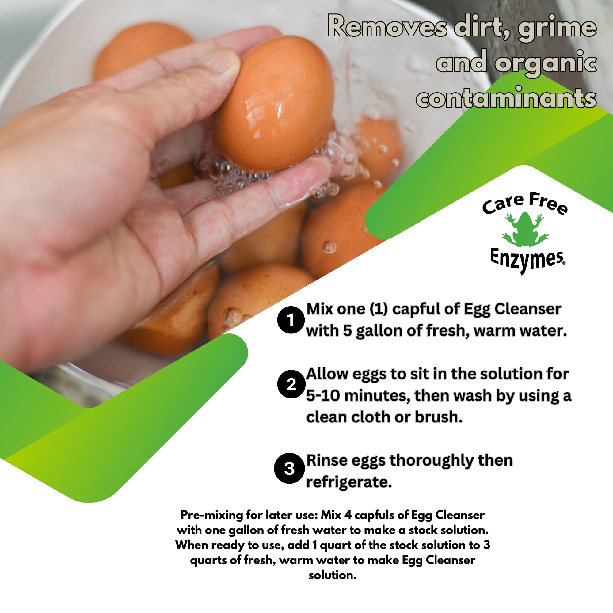 CareFree Enzymes 94177 Cleanser-1 Liter Egg Washing, 33.9 Fl Oz (Pack of 1)