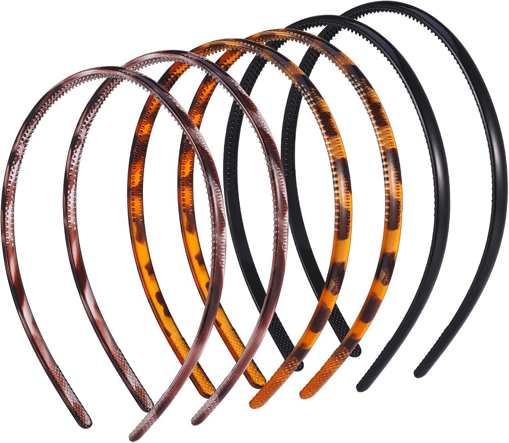 Fuyamp 6 Packs Plastic Headbands With Teeth Alice Band Hair Accessories 8mm