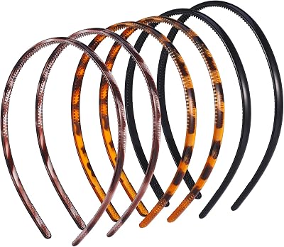 Fuyamp 6 Packs Plastic Headbands With Teeth Alice Band Hair Accessories 8mm