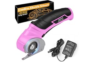 AMZBUY Cordless Electric Scissors Cardboard Cutter - Stocking Stuffer for Women Rechargeable Tools for Men Heavy Duty Box Scissor with Safety Lock for Cardboard, Crafting, Carpet, Leather