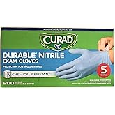 Curad Powder-Free Exam Gloves, Non-Sterile, Blue, Nitrile, SMALL, 200 CT