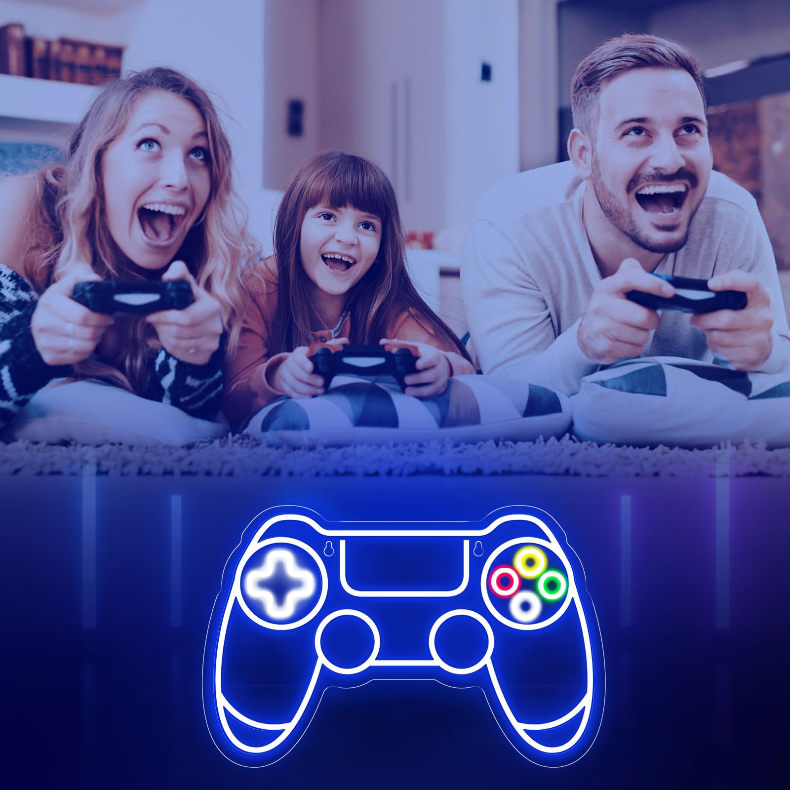 Gamer Neon Sign, Gamepad Shaped LED Neon Sign for Gamer Room Decor, Gaming Neon Sign for Boys Room Decor, Neon Gaming Sign for Gaming Wall Decor, USB Powered Gamer Gifts for Teens, Boys, Kids