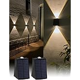 Mrzxy Solar Sconces Outdoor Waterproof Up Down Solar Lights Dusk to Dawn Warm White 3000K for House, Outside, Wall, Porch, Fence