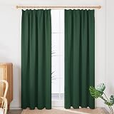 Deconovo Blackout Curtains Pencil Pleat Rod Pocket Dark Forest 2 Panels view 3