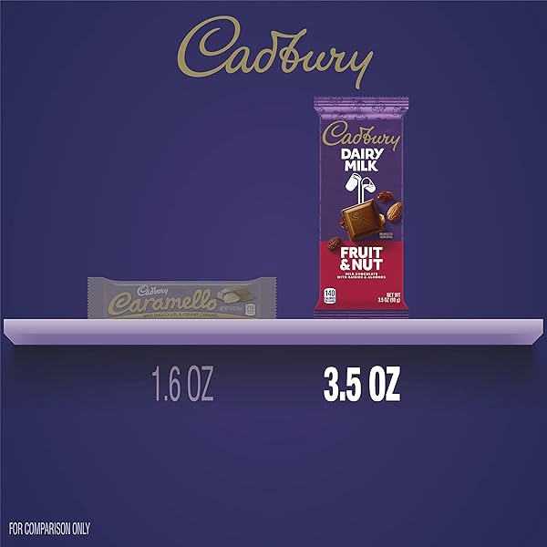 CADBURY DAIRY MILK FRUIT & NUT MILK CHOCOLATE CANDY BAR, 3.5 OZ