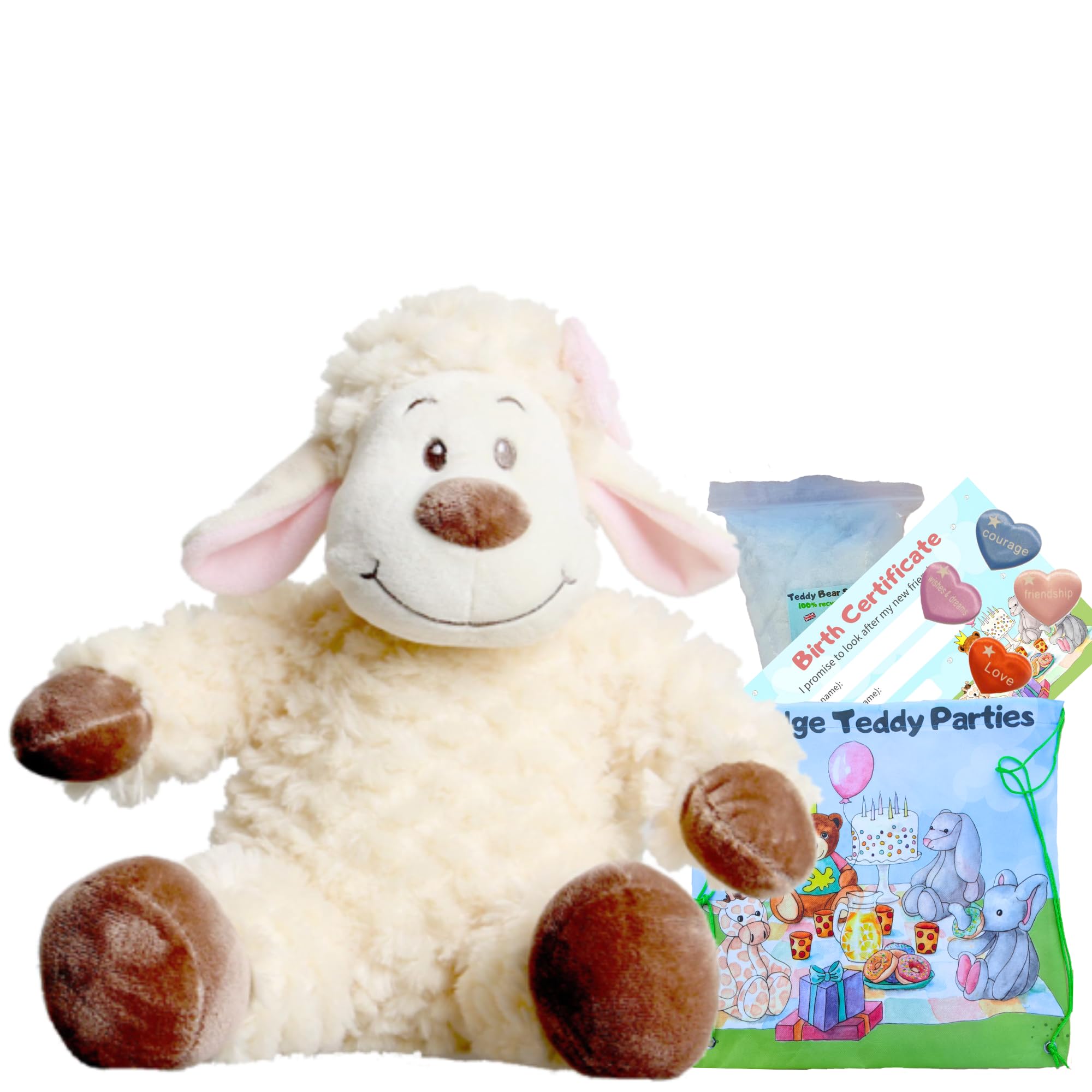 Lamb Sheep Plush Soft Toy 16"/40cm - Build make your own Teddy Bear Kit - no sew