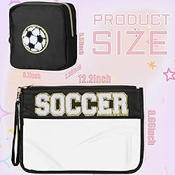 BuyCard 2 Pcs Soccer Gifts Makeup Bag with Chenille