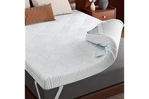BedStory Memory Foam Mattress Topper Queen - 4 inch Mattress Topper Queen Size for Back Pain Relief & Deep Sleep - Copper-Gel