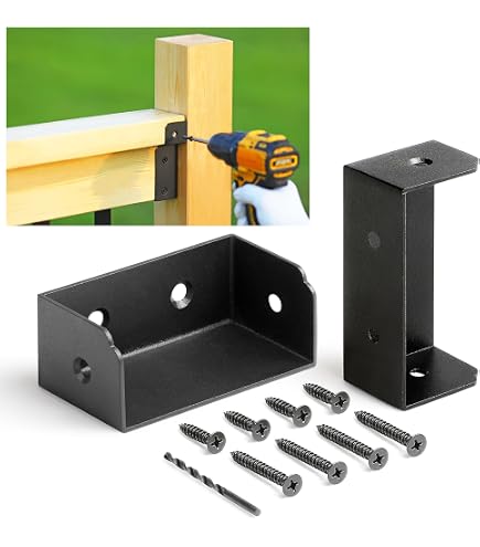 Nuvo Iron SDRC Schienenverbinder – 4er Pack Für Treppen & Geländer, Schwarz, Für 2x4 Schienen