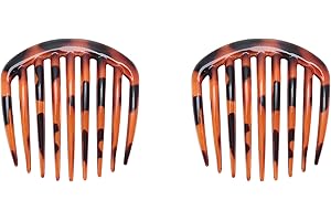 Ruwado 2 Pcs 9 Teeth Hair Side Comb 7.5 x 7.3 cm Vintage Twist Large French Clips Combs for Women Bridal Wedding Long Thick T