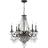 Crystorama Vanderbilt 6 Light Hand Cut Crystal English Bronze Chandelier