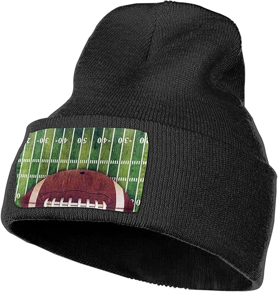 Unisex Beanie Slouchy Beanie for Men American Football Field and Ball