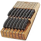 In-Drawer Bamboo Knife Block Holds 15 Knives