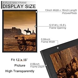 A PLUS MAX 13x16 Picture Frame, Black Engineered