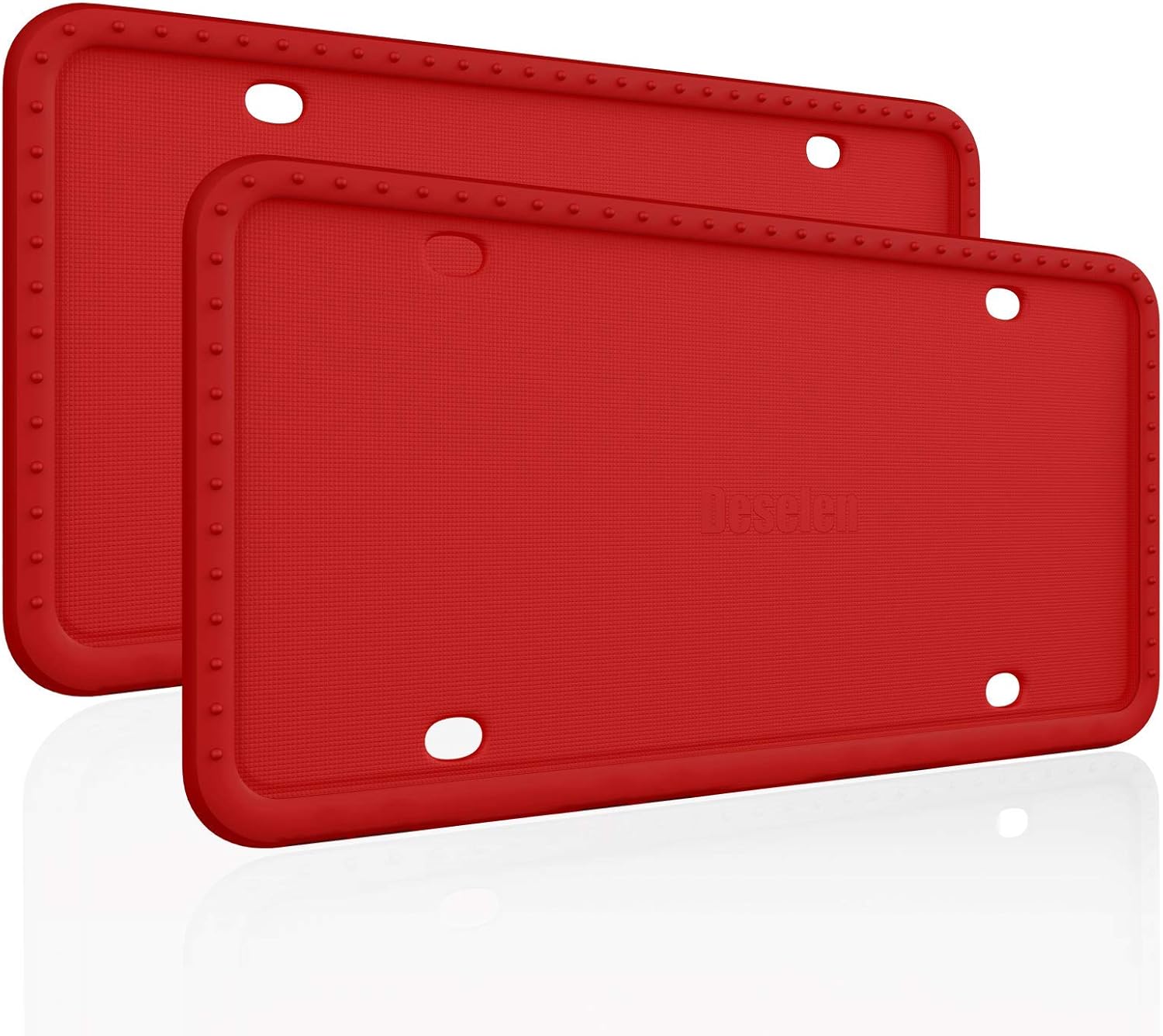 Deselen Silicone License Plate Frame, Minimalist and Stylish, 2 Pack