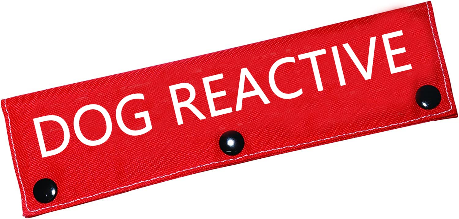 LEVLO Dog Leash Sleeve Funny Accessories Reactive Wrap Pet Alert Hanging ID Patch Tag Birthday Gift