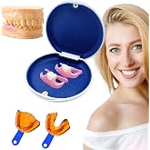 Custom Partial Dentures for Single or Multi-Tooth (2 Teeth) | Removable False Teeth Denture for Missing Teeth | Top &amp; Bottom Flipper Teeth Kit for Men and Women