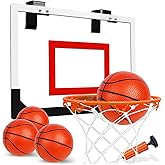 TOY Life Basketball Hoop Indoor for Kids Over The Door Office Basketballhoop for Teens and Adults Mini Hoops Door Room Goal with 4 Balls
