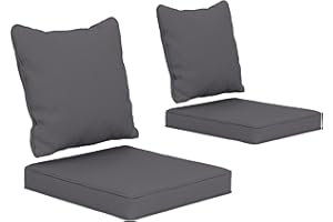 Outsunny Patio Chair Cushions Pillows Set of 2, Back and Seat Replacement Patio Cushions Set for Indoor Outdoor Garden Furnit