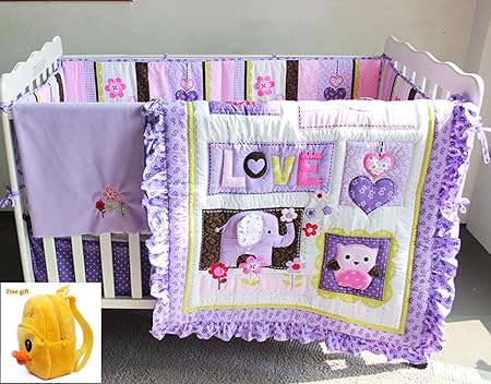 purple crib bumper