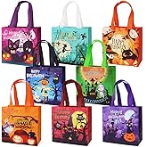 8PCS Halloween Trick or Treat Bags, Non-Woven Gift Tote Bags with Handles for Gifts Wrapping, Party Supplies, 7.9"×7.9"×3.15"