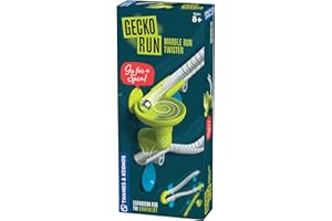 Gecko Run Marble Run Twister Expansion Pack by Thames & Kosmos – Extra Stunt for Vertical Marble Run Starter Set; Fast, No-Mess Setup with Residue-Free Nano-Adhesive Pads for Hours of Creative Play