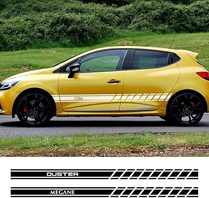 Fsxtlll 2 Pieces Autocollants Lateraux De Porte De Voiture Pour Renault Megane 2 Scenique Dacia Duster Sandero Logan Clio Laguna Captur Fluence Koleos Zoe Kadjar Amazon Fr Sports Et Loisirs
