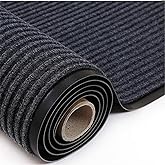 SRDDQLC Commercial Grade Door Floor Mat Brush Step Entrance Mat 3' ×5' Outdoor Indoor Mat Waterproof Rubber Back Rugs for Home Office Business Areas Dark Grey