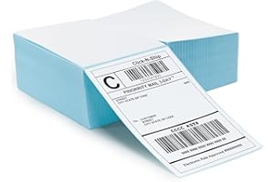 L LIKED 1000 Fanfold 4" x 6" Direct Thermal Labels Shipping Labels with Perforated Line, Permanent Adhesive for Rollo, Zebra, Jadens, Nelko, Munbyn, Phomemo, White, Commercial Grade