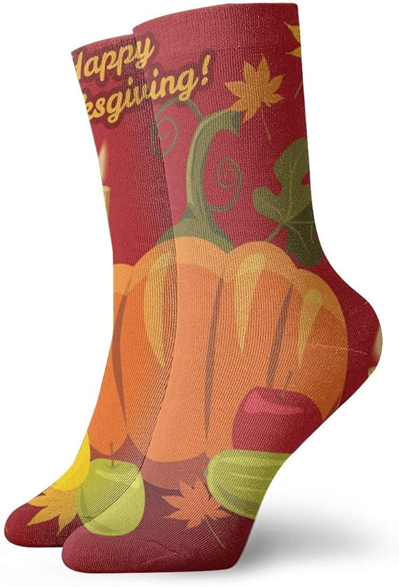 Happy Thanksgiving Gala Dinner Pumpkin Athletic Socks