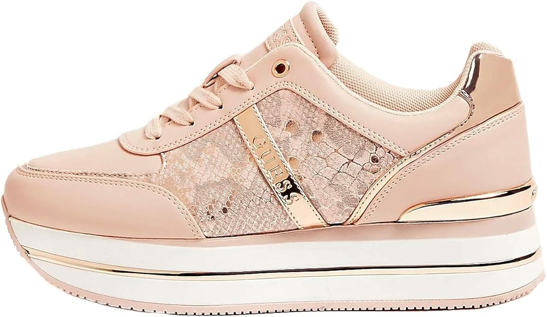 Guess GL7DFE Women's Faux Leather LaceUp SNEAKERS Blue Size 8 UK