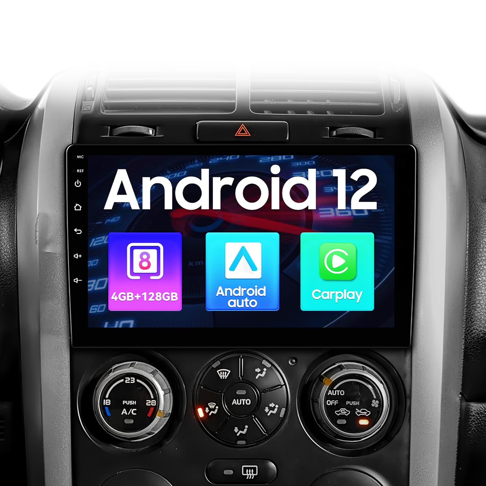 8 Core 4GB RAM Android Car Stereo for Chrysler Sebring Aspen 300C Cirrus, Dodge RAM, Jeep Wrangler, 10.1" QLED Touchscreen in-Dash GPS Navigation with CarPlay Android Auto Radio Bluetooth, USB