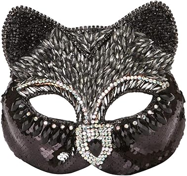 Toyandona Masque De Chat Avec Diamants Renard Masque Demi Face Costume Deguisement Accessoires De Spectacle Cosplay Mascarade Noir Amazon Fr Jeux Et Jouets