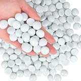 Hisredsun 290pcs White Glass Pebbles 1.35kg Vase Filler Stones