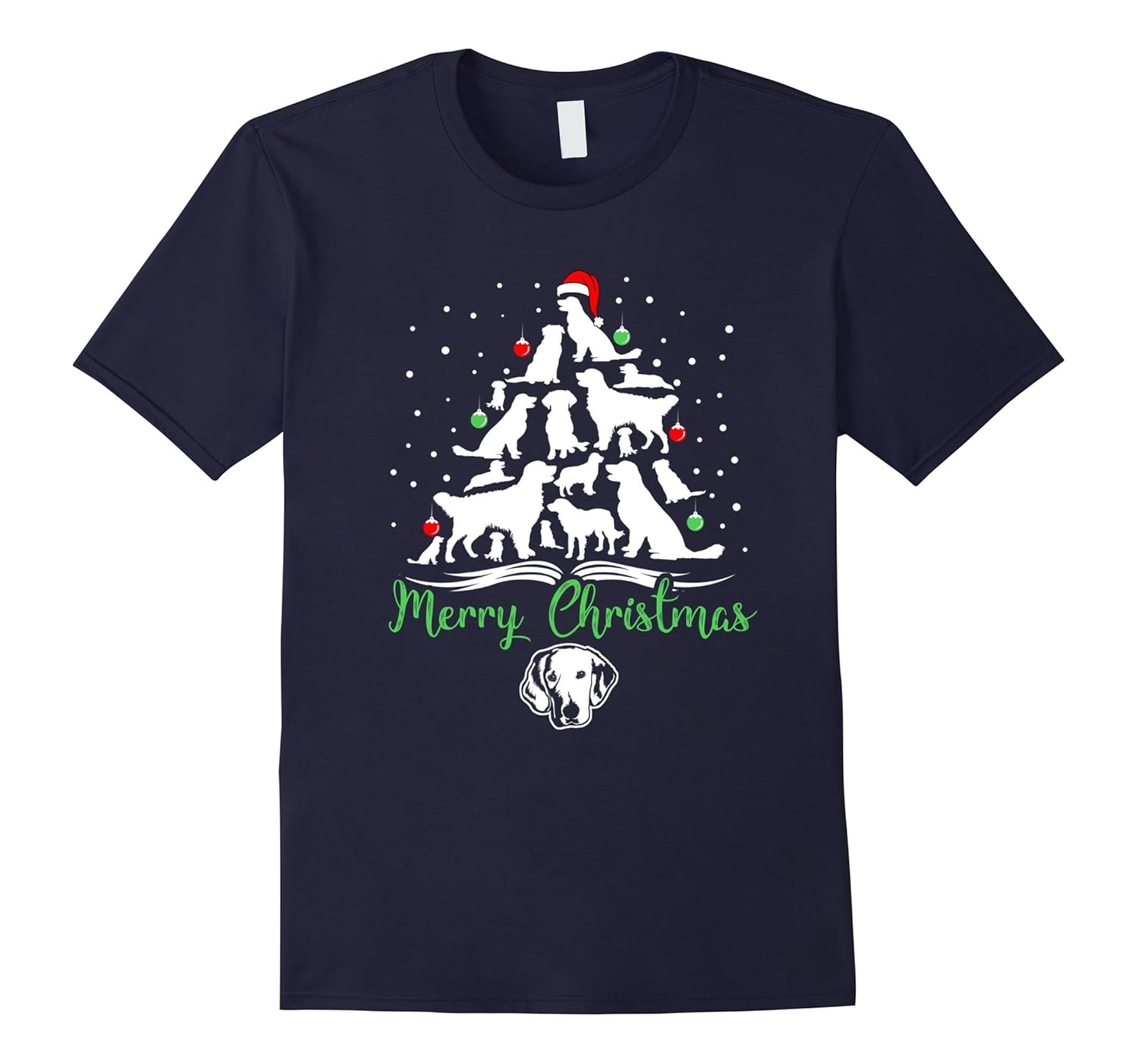 Golden Retriever Christmas Tree Merry Christmas Gift T-shirt-ANZ