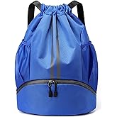 BROTOU Soccer Bags, Football Backpack, Volleyball Bag, Drawstring Backpack with Ball and Shoe Compartment, Football bags for Equipment Swim Gym Bag