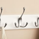 SONGMICS Wall-Mounted Coat Rack with 4 Tri-Hooks White Silver LHR030E01 view 4