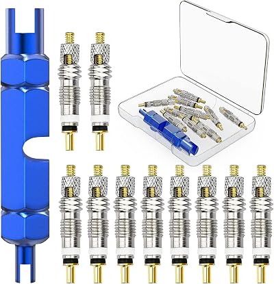 Flintronic Presta Valve Cores 11Pcs Valve Removal Tool Kit Copper Extender