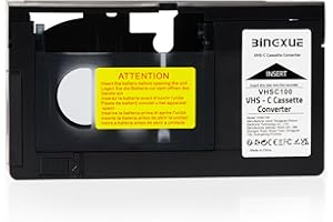 Bingxue VHS C Cassette Adapter, Compatible 12mm SVHS VHS-C to VHS, Camcorders Motorized VHSC Ideal for VCR Player, Video Cassette Player and VHS to Digital Converting