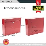 Burg-Wächter MB02R Red Elegance Wall Mounted Weatherproof Post Box 36x31x10cm view 4