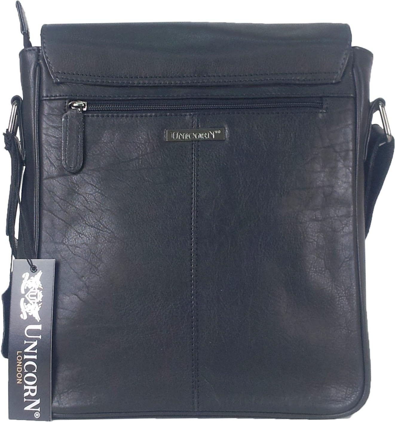 UNICORN Real Leather Black ipad, Ebook or Tablets Messenger Bag #5F - Image 4