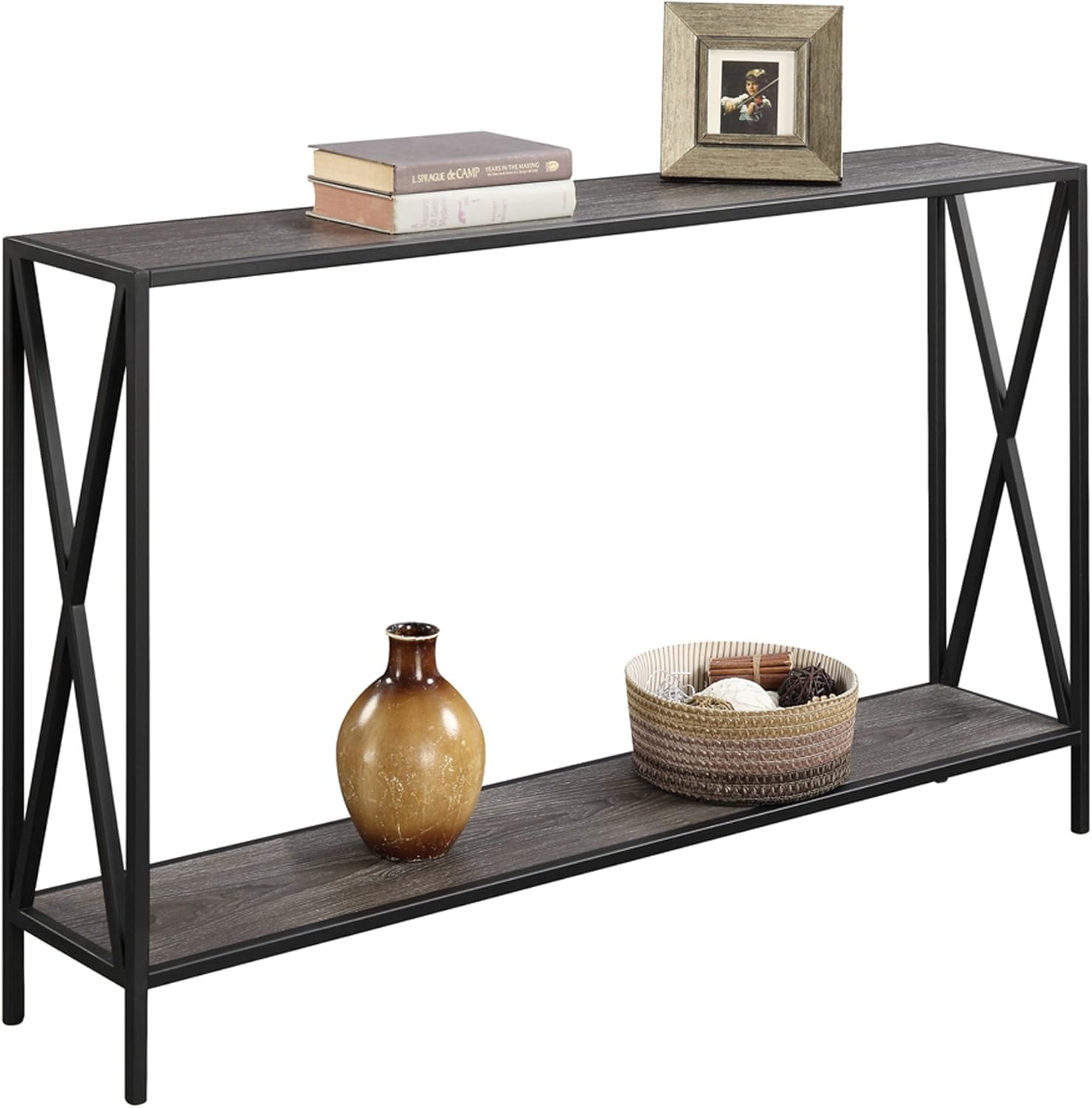 Convenience Concepts Tucson Console Table, Weathered Gray: Furniture & Decor