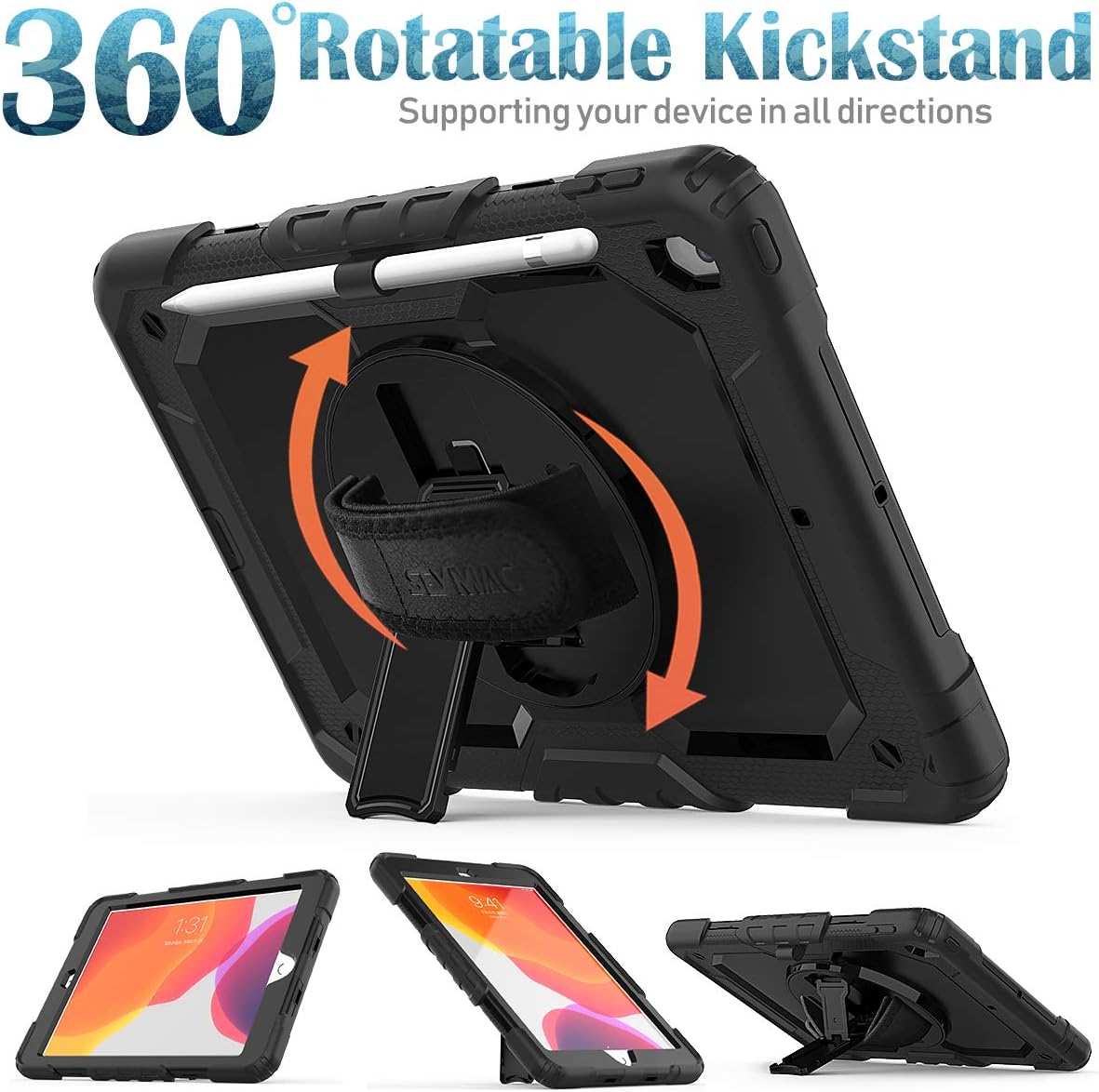 SEYMAC Case for iPad 9th/8th/7th Generation 2021/2020/2019 10.2 inch, Shockproof Case with Screen Protector - Image 4