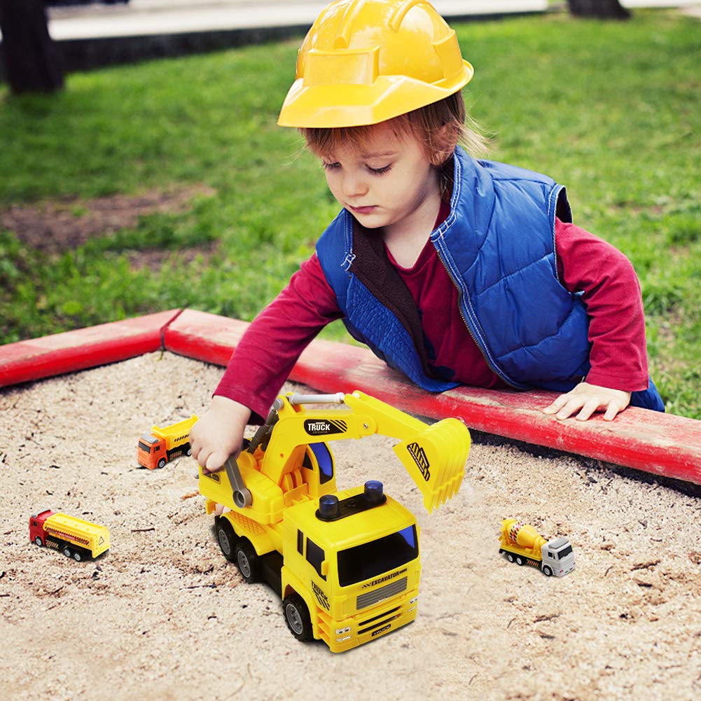 Excavador Cavador Juguetes de Ingenieria Construcción Vehículos Modelos de Autos Camiones con Luces y Musica para Niños Niñas 3 4 5