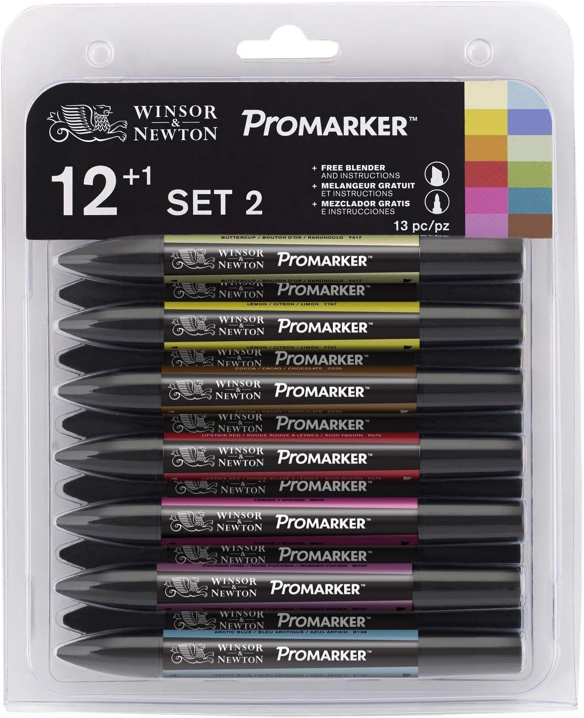 Winsor & Newton ProMarker - Set of 12 - Set 2, Version 2, 13 count (Pack of 1)