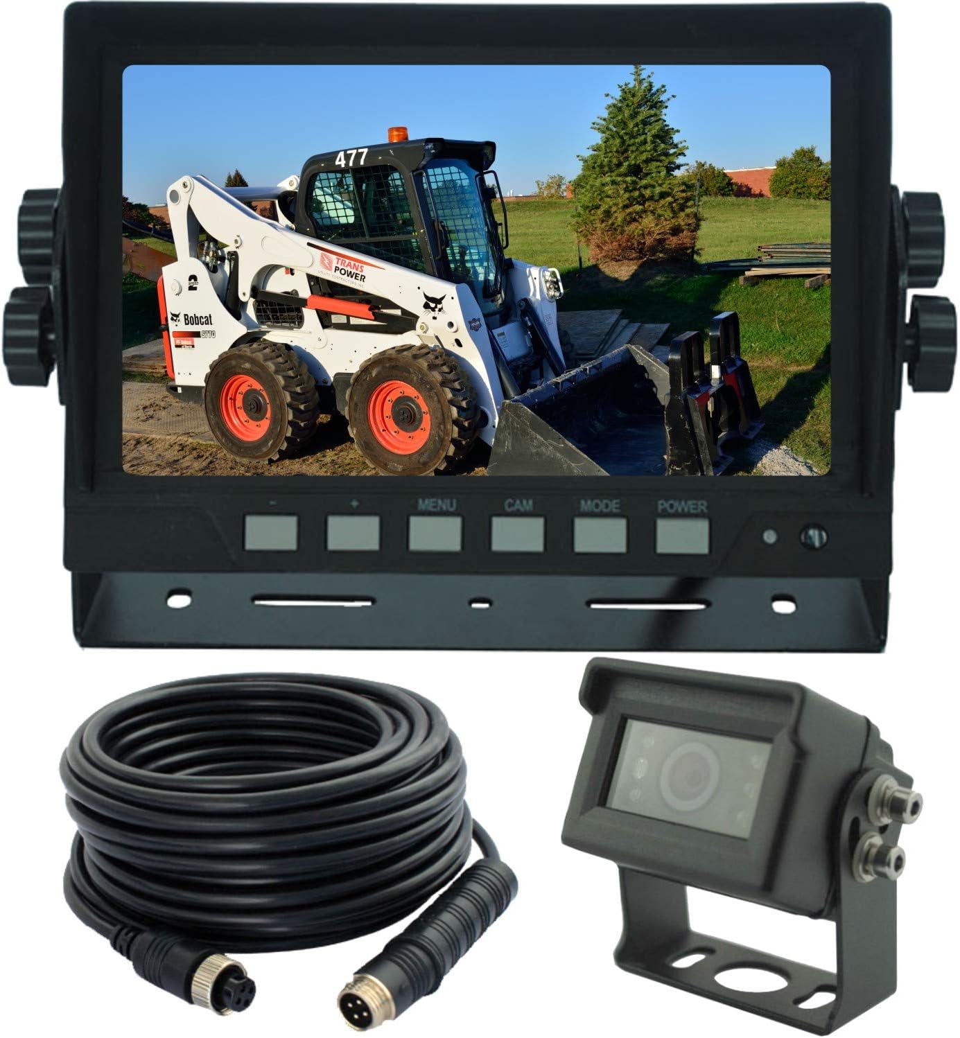 Safety 7 Wired Monitor Rear View Backup Camera System for Farm Tractor